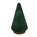 Clayre & Eef Decorazione natalizia con illuminazione a LED Albero di Natale Ø 11x19 cm Verde Vetro