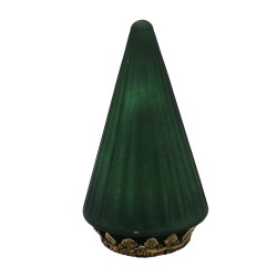 Clayre & Eef Christmas Decoration with LED Lighting Christmas Tree Ø 11x19 cm Green Glass