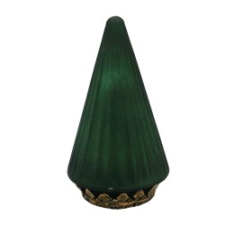 Clayre & Eef Kerstdecoratie met LED-verlichting Kerstboom Ø 11x19 cm Groen Glas