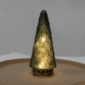 Clayre & Eef Christmas Decoration with LED Lighting Christmas Tree Ø 11x24 cm Green Glass