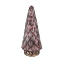 Clayre & Eef Kerstdecoratie met LED-verlichting Kerstboom Ø 11x24 cm Rood Glas