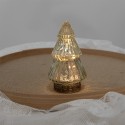 Clayre & Eef Kerstdecoratie met LED-verlichting Kerstboom Ø 8x14 cm Zilverkleurig Glas