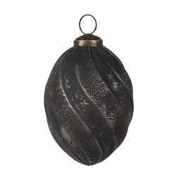 Clayre & Eef Weihnachtskugel Ø 7x10 cm Schwarz Glas