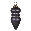 Clayre & Eef Christmas Bauble Ø 5x11 cm Black Glass