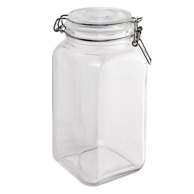 Clayre & Eef Voorraadpot 1800 ml Transparant Glas