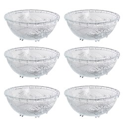 Clayre & Eef Serviersplatte 6er Set Ø 12x5 cm Transparant Glas