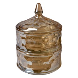Clayre & Eef Glass Jar Ø 13x18 cm Brown Glass