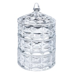 Clayre & Eef Couvercle de pot de stockage Ø 13x23 cm Transparent Verre