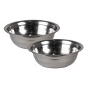 Clayre & Eef Ciotola per cane 2x500 ml Marrone Legno Ferro Rettangolo