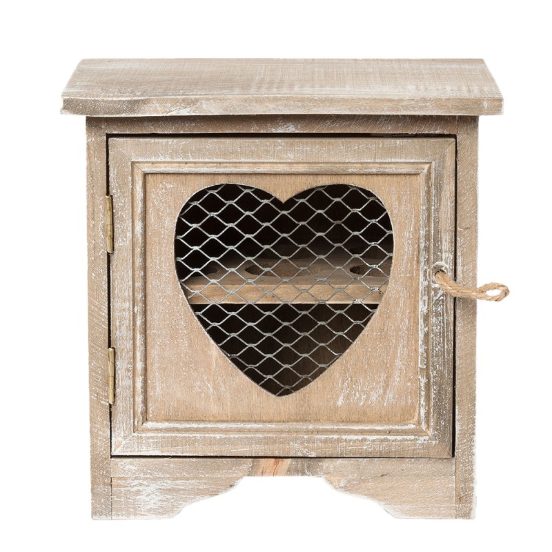 Clayre & Eef Egg Cabinet 19x14x19 cm Brown Wood Heart