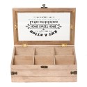 Clayre & Eef Tea Box with 6 Compartments 24x16x8 cm Brown Wood Rectangle