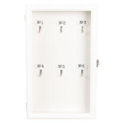 Clayre & Eef Key Cabinet 24x7x38 cm White Wood Rectangle