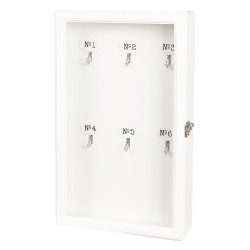 Clayre & Eef Armadietto per chiavi 24x7x38 cm Bianco Legno  Rettangolo