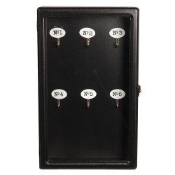 Clayre & Eef Key Cabinet 24x7x38 cm Black Wood Rectangle