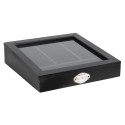 Clayre & Eef Portaposate 30x30x8 cm Nero Legno Vetro Quadrato