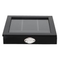 Clayre & Eef Portaposate 30x30x8 cm Nero Legno Vetro Quadrato