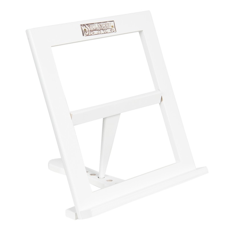 Clayre & Eef Porte-livre de cuisine 28x25x27 cm Blanc Bois Rectangle