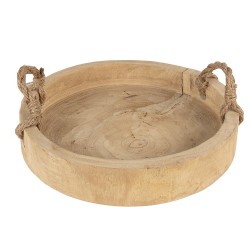 Clayre & Eef Decoratie Dienblad  Ø 35 cm Bruin Hout Rond