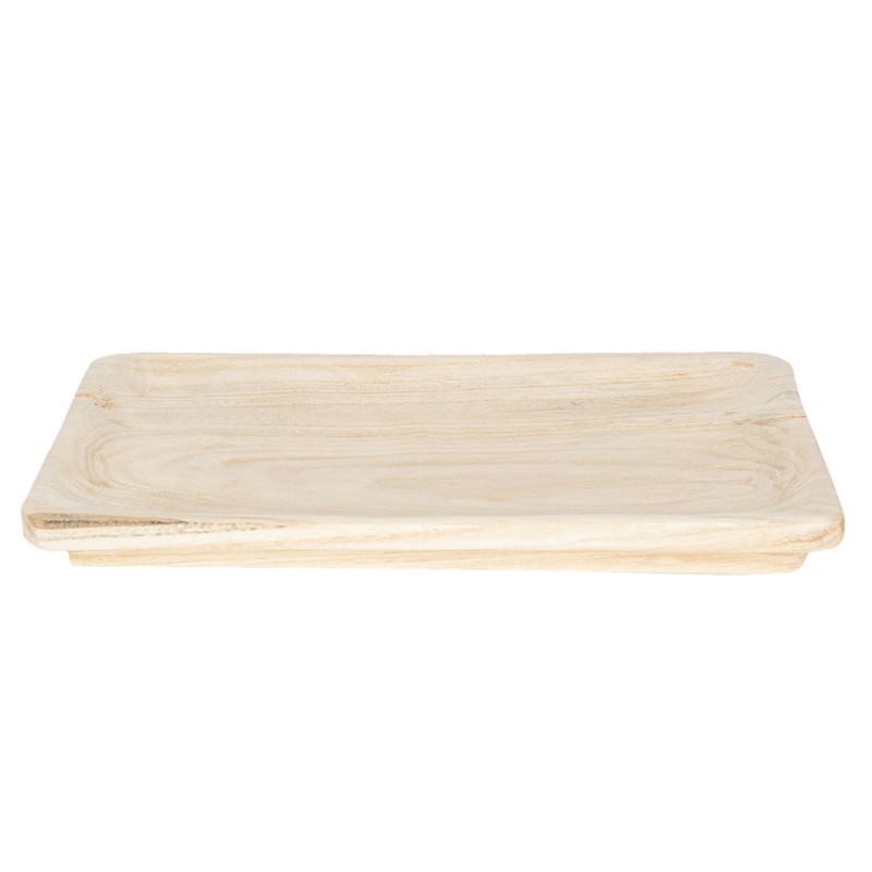 Clayre & Eef Dekoration Serviertablett 41x28x4 cm Braun Holz Rechteck