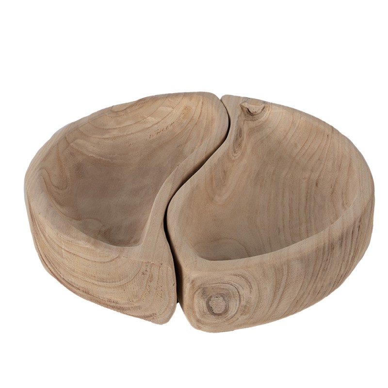 Clayre & Eef Serveerschaal  36x19x7 cm Bruin Hout