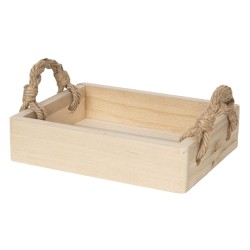 Clayre & Eef Decoratie Dienblad  26x20x6 cm Bruin Hout Rechthoek