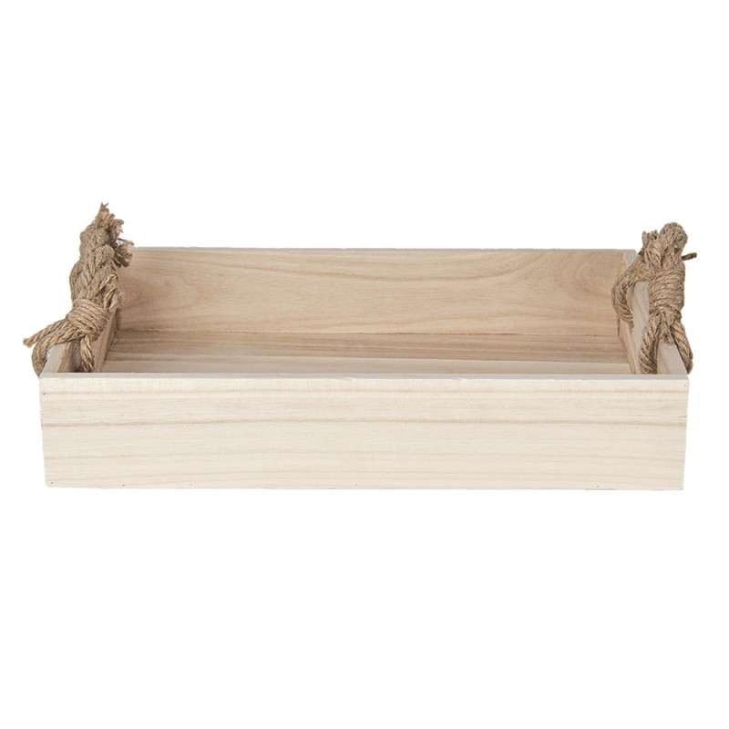 Clayre & Eef Decorazione vassoio 37x25x7 cm Marrone Legno  Rettangolo