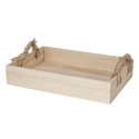 Clayre & Eef Dekoration Serviertablett 37x25x7 cm Braun Holz Rechteck