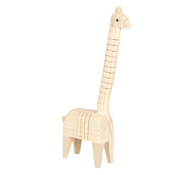 Clayre & Eef Décoration Girafe 4x6x24 cm Marron Bois