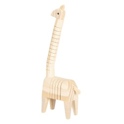 Clayre & Eef Decoration Giraffe 4x6x24 cm Brown Wood