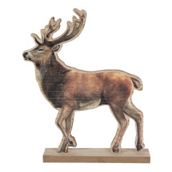 Clayre & Eef Décoration Cerf 22x5x26 cm Marron Bois