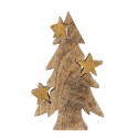 Clayre & Eef Figurine Sapin de Noël 10x3x16 cm Marron Bois