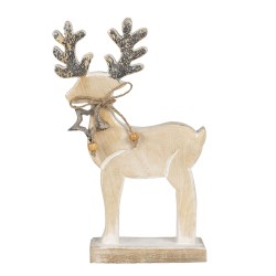 Clayre & Eef Décoration Cerf 17x5x23 cm Marron Bois