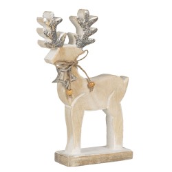 Clayre & Eef Decoratie Hert 17x5x23 cm Bruin Hout