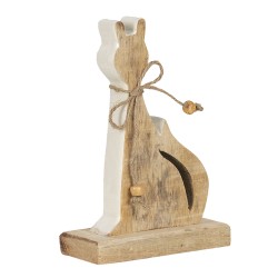 Clayre & Eef Decoratie Kat 11x3x16 cm Bruin Hout