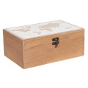 Clayre & Eef Opbergkist  24x16x10 cm Bruin Hout Rechthoek Wereldkaart