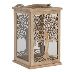 Clayre & Eef Wind Light 16x16x25 cm Brown Wood Rectangle Tree