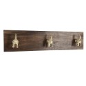 Clayre & Eef Attaccapanni da parete 44x8x10 cm Marrone Legno Ferro Rettangolo