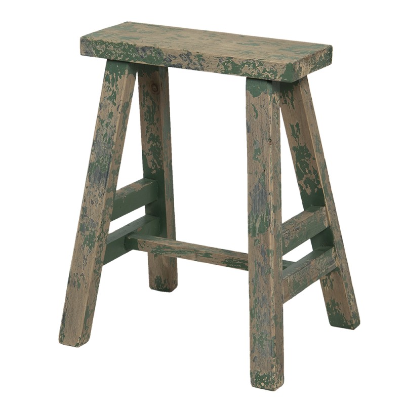 Clayre & Eef Tavolino per piante 39x29x47 cm Verde Legno  Rettangolo