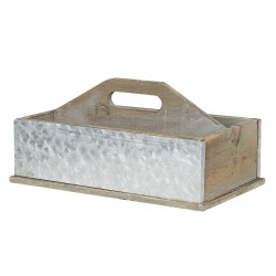 Clayre & Eef Opbergkist  28x13x18 cm Bruin Grijs Hout Rechthoek