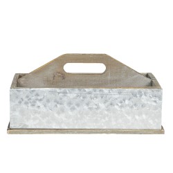 Clayre & Eef Aufbewahrungskiste 28x13x18 cm Braun Grau Holz Rechteck