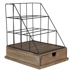 Clayre & Eef Brievenhouder  26x32x36 cm Bruin Zwart Hout