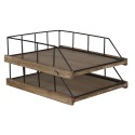 Clayre & Eef Portalettere 27x31x17cm Marrone Nero  Legno