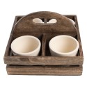 Clayre & Eef Fioriera set di 4 24x24x17 cm Marrone Legno  Quadrato