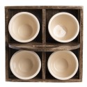 Clayre & Eef Planter Set of 4 24x24x17 cm Brown Wood Square