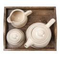 Clayre & Eef Theepot Set  27x22x16 cm Beige Bruin Hout