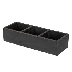 Clayre & Eef Houten kistje  33x12x7 cm Zwart Hout Rechthoek