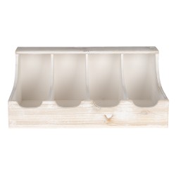 Clayre & Eef Range-couverts 41x28x17 cm Blanc Bois Rectangle