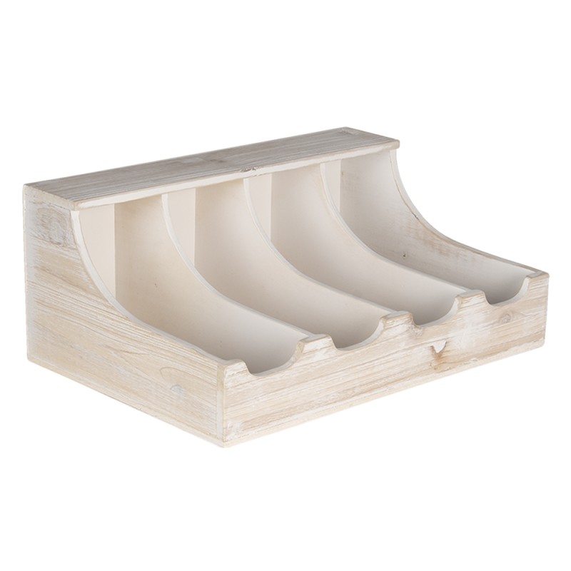 Clayre & Eef Portaposate 41x28x17 cm Bianco Legno  Rettangolo