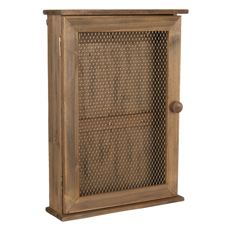 Clayre & Eef Key Cabinet 28x9x40 cm Brown Wood Rectangle