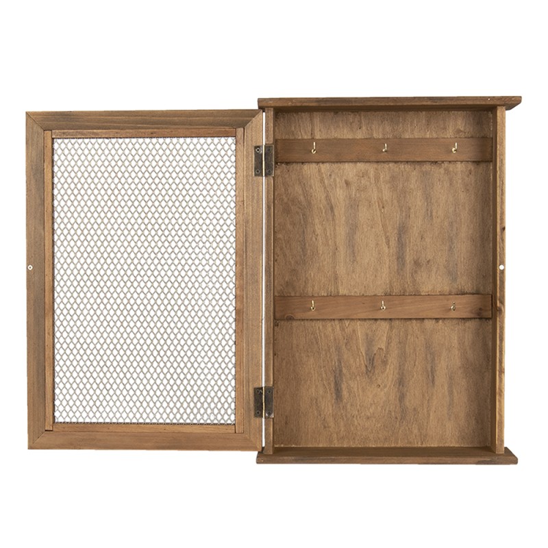 Clayre & Eef Key Cabinet 28x9x40 cm Brown Wood Rectangle